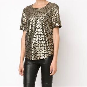 Equipment short sleeve silk metallic blouse▪️size XS